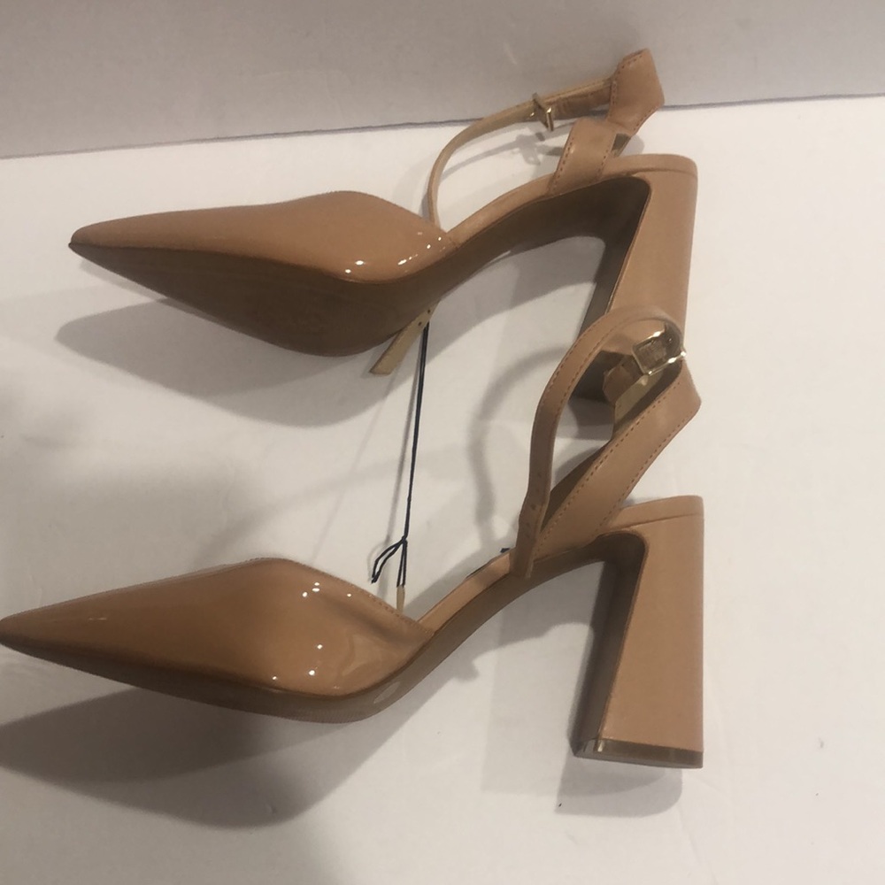 Vince Camuto Ambrei tan‎ patent block heel Sandal heels size 10 brand new - Picture 5 of 15